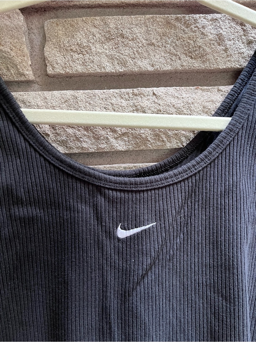 Nike Black Ribbed Tank with White Swoosh size small vintage - Picture 7 of 8